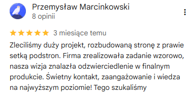 Opinia projekt strony dla developera